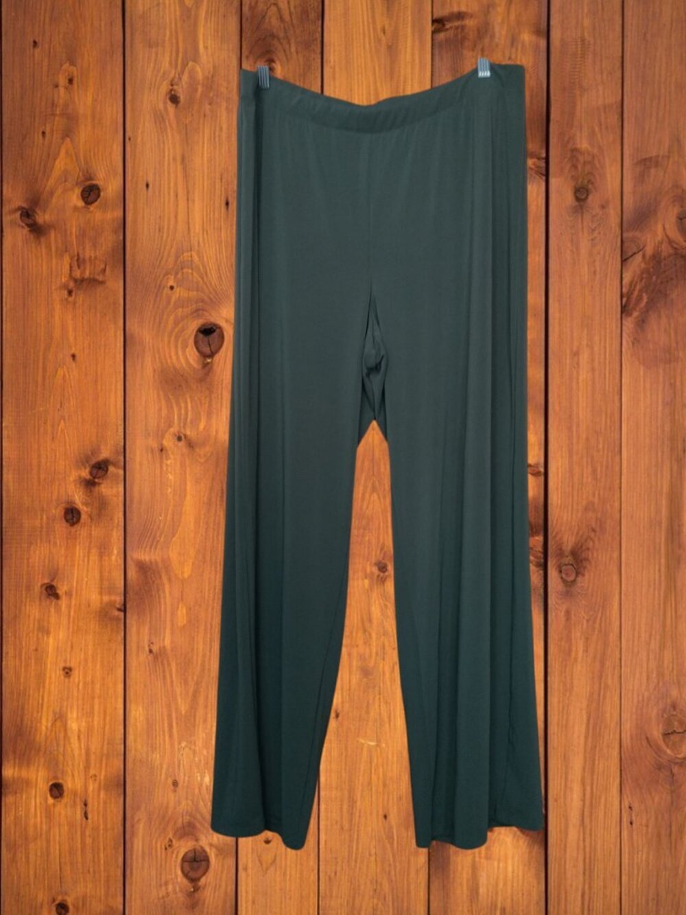 CHICO'S Wide Leg Pull On Elastic Waist Green Pants Size 3 Stretch Comfort NEW